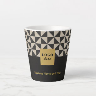 Duo zwart en grijs ambacht - Business Logo Latte M Mok