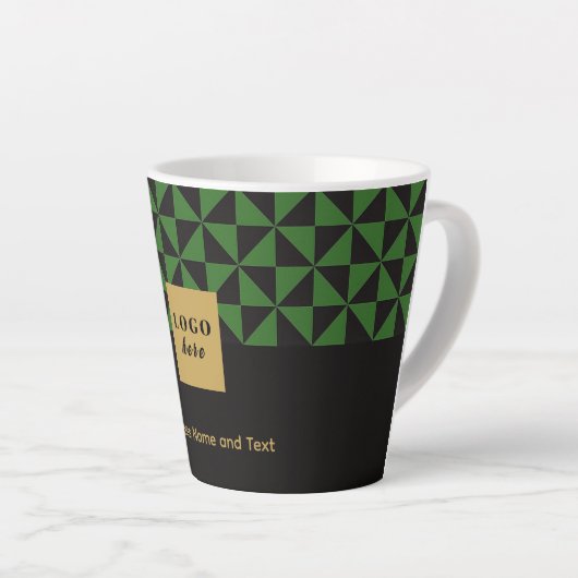 Duo zwart en groen ambacht-Business Logo Latte Mok (Rechterhoek)