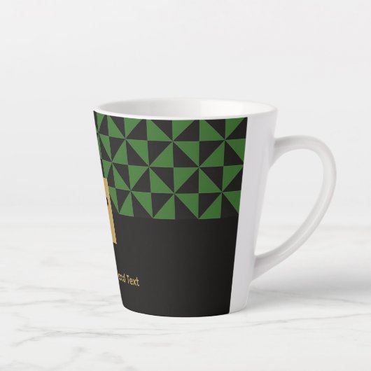 Duo zwart en groen ambacht-Business Logo Latte Mok (Rechts)