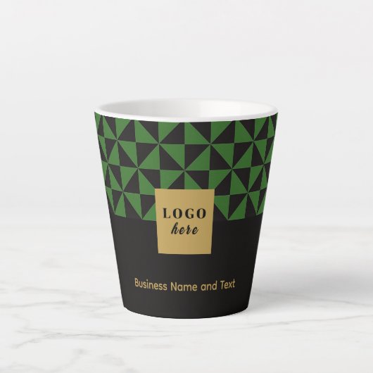 Duo zwart en groen ambacht-Business Logo Latte Mok (Voorkant)