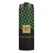 Duo zwart en groen - Business LogoThermal Tumbler Thermosbeker (Voorkant)