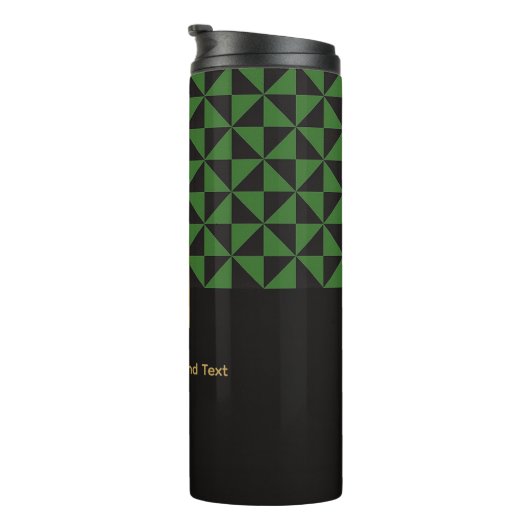 Duo zwart en groen - Business LogoThermal Tumbler Thermosbeker (Geroteerd rechts)
