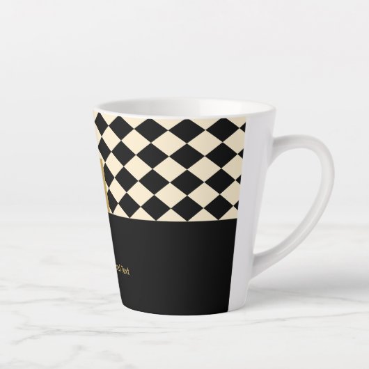 Duo zwart en ivoor crème ambacht - Business Logo Latte Mok (Rechts)