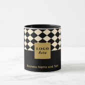 Duo zwart en ivoor crème ambacht - Zakelijke Logo Mok (Midden)