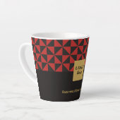 Duo zwart en karmozijnrood ambacht - Business Logo Latte Mok (Linkerhoek)