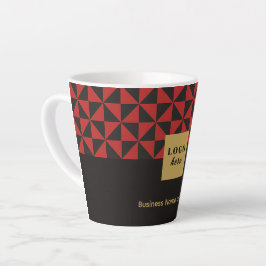 Duo zwart en karmozijnrood ambacht - Business Logo Latte Mok