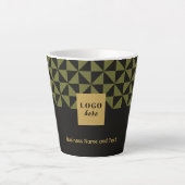 Duo zwart en olijf mos ambacht - Business Logo Latte Mok (Voorkant)