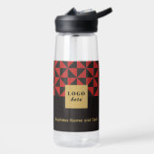 Duo zwart en rood - Zakelijke Logo Waterfles (Links)