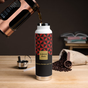 Duo zwart en rood - Zakelijke Logo Waterfles