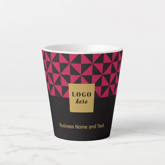 Duo zwart en roze ambacht - Business Logo Latte Mo Latte Mok (Voorkant)