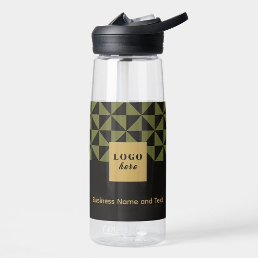 Duo zwart & olijf - Zakelijke Logo Waterfles (Links)