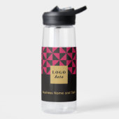 Duo zwart & roze - Zakelijke Logo Waterfles (Links)