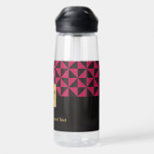 Duo zwart & roze - Zakelijke Logo Waterfles (Achterkant)