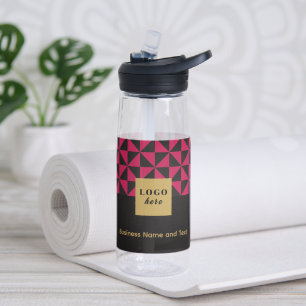 Duo zwart & roze - Zakelijke Logo Waterfles