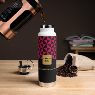 Duo zwart & roze - Zakelijke Logo Waterfles