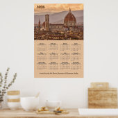 Duomo de Firenze, Florence Italy 2026 Calendar Poster (Keuken)