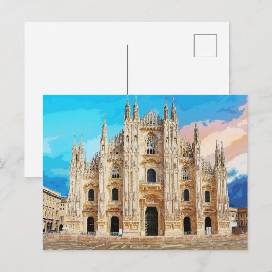 Duomo di Milano Church Milaan Italië #2 Briefkaart (Voorkant / Achterkant)