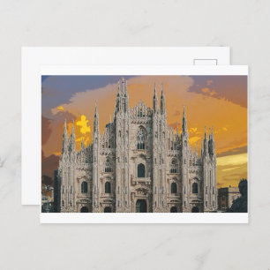 Duomo di Milano Church Milaan Italië Briefkaart