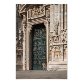 Duomo Door Girl Foto Afdruk