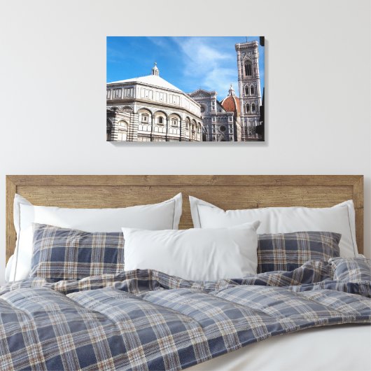 Duomo en Baptistry, Florence canvas print (Insitu (Slaapkamer))