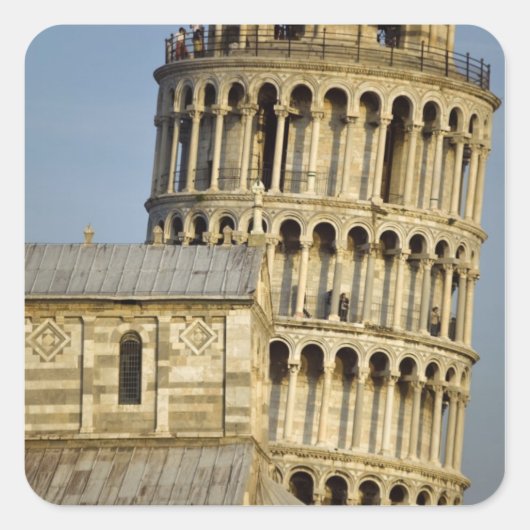 Duomo en Leaning Tower, Pisa, Toscane, Italië Vierkante Sticker (Voorkant)