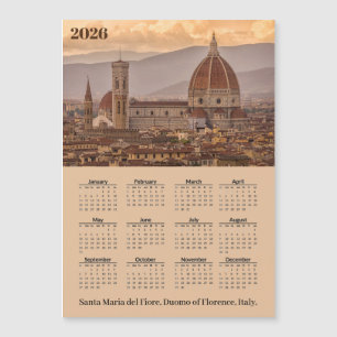 Duomo Florence Italië 2026 Agenda Magnetische Kaar
