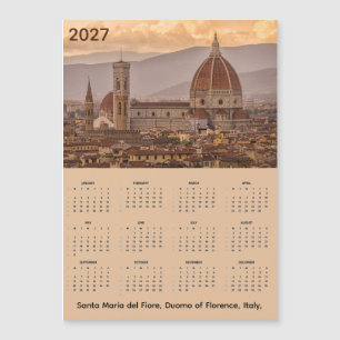 Duomo Florence Italië 2027 Agenda Magnetische Kaar