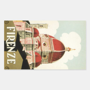 Duomo in Firenze Florence Italië Vintage Reis Kuns Rechthoekige Sticker