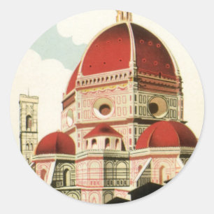 Duomo in Firenze Florence Italië Vintage Reis Kuns Ronde Sticker