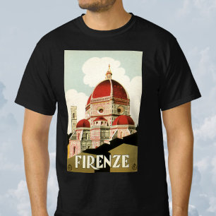 Duomo in Firenze Florence Italië Vintage Reis Kuns T-shirt