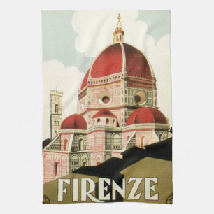 Duomo in Firenze Florence Italië Vintage Travel Ar Theedoek