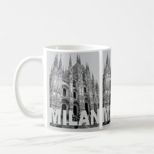 Duomo kathedraal kerk van Milaan, Lombardije op ee Koffiemok (Links)