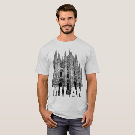 Duomo kathedraal kerk van Milaan, Lombardije op ee T-shirt (Voorkant volledig)