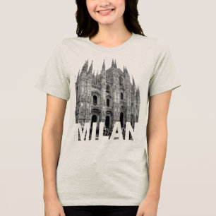 Duomo kathedraal kerk van Milaan, Lombardije op ee Tri-Blend Shirt