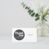 Duotone elegant gray white Thank you card Visitekaartje (Staand voorkant)