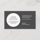 Duotone elegant gray white Thank you card Visitekaartje (Achterkant)
