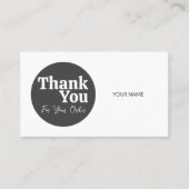 Duotone elegant gray white Thank you card Visitekaartje (Voorkant)
