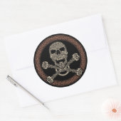 Duotone Keltische schedel & Botten Stickers (Envelop)