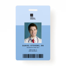 Duotone Medical Staff ID + Barcode Verticaal