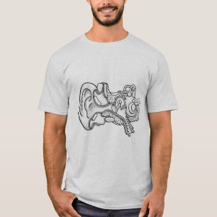Duotone menselijke oor anatomie illustratie t-shirt