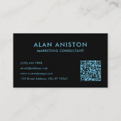 Duotone modern minimalistisch monogram visitekaartje (Achterkant)