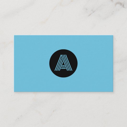 Duotone modern minimalistisch monogram visitekaartje (Voorkant)