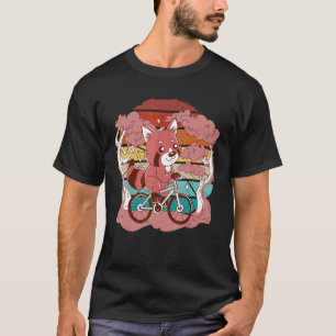  duotone rode panda fietsen fietsen fietsen t-shirt