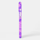 Duotone roze blok en werveling Naam toevoegen iPhone Hoesje (Linkerkant)