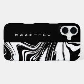 Duotone zwart wit blok en werveling Naam toevoegen iPhone Hoesje (Achterkant horizontaal)