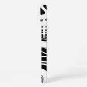 Duotone zwart wit blok en werveling Naam toevoegen iPhone Hoesje (Linkerkant)