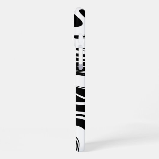 Duotone zwart wit blok en werveling Naam toevoegen iPhone Hoesje (Linkerkant)