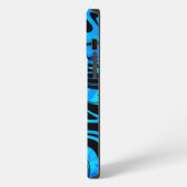 Duotoonblok en werveling blauw iPhone hoesje (Linkerkant)