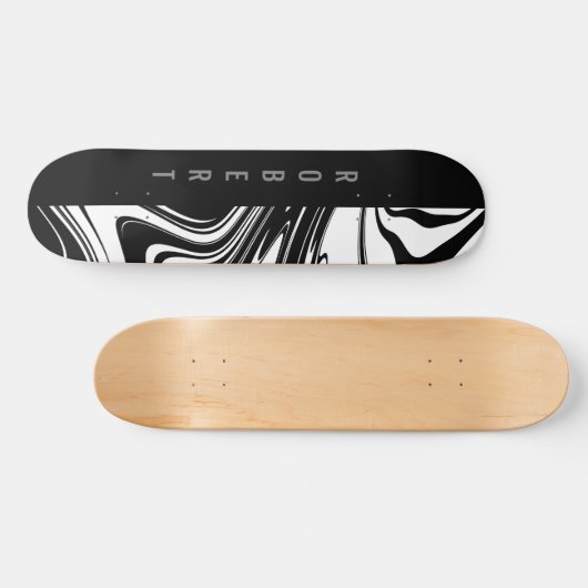Duotoonblok en werveling zwart persoonlijk skateboard (Horizontaal)