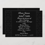 Duplex (Charcoal) Wedding Invitation Kaart (Voorkant / Achterkant)